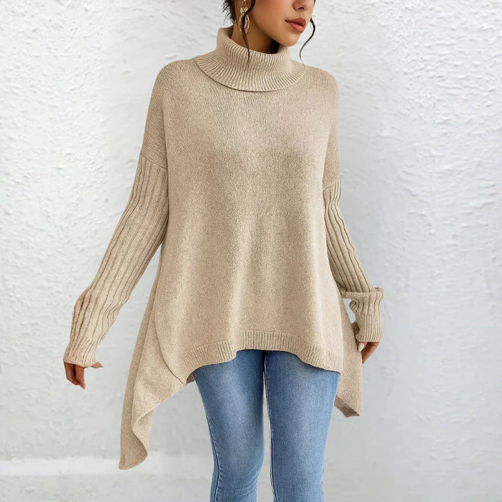 Warmer Damen Rollkragen Strickpullover. Modische Herbst- & Winterkleidung mit kuscheligem Tragegefühl.