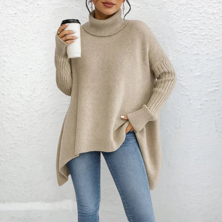Eleganter Damen Rollkragen Strickpullover für Büro & Freizeit. Vielseitige Herbst-Winter-Mode.