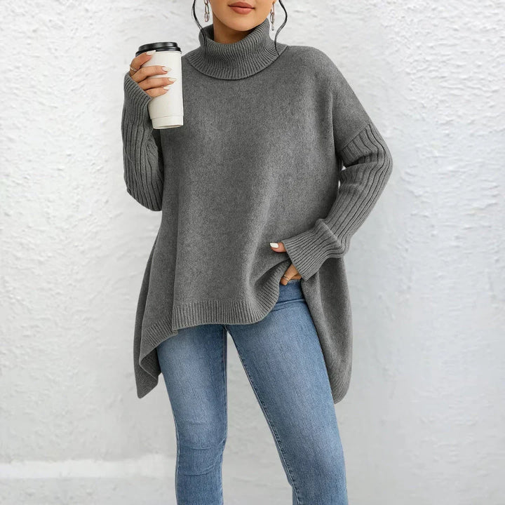 Damen Rollkragenpullover, kuschelig und langärmlig. Perfekt für elegante Herbst- & Wintermode.