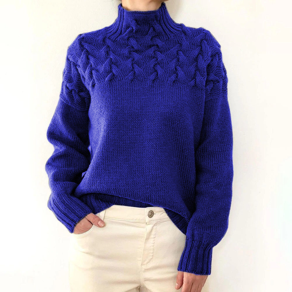 Stilvoller Damen Strickpullover mit Rollkragen. Komfortabler Herbst-Pullover für Wärme und Eleganz.