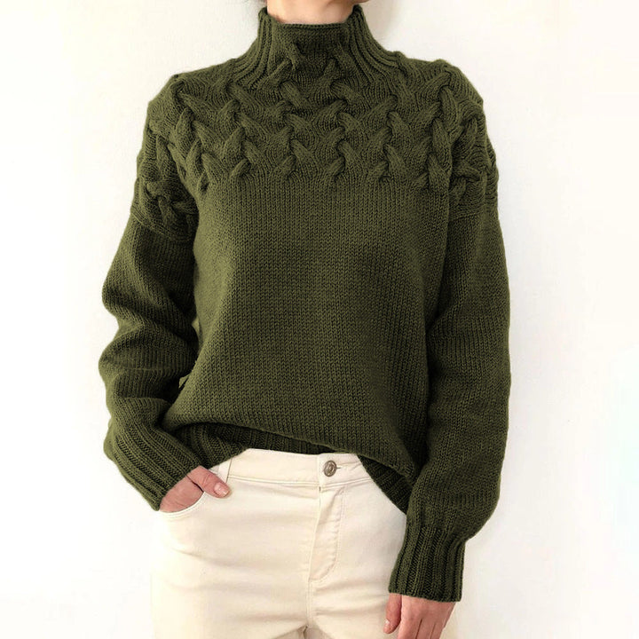 Komfortabler Damen Rollkragen Strickpullover. Ideal für den Herbst, bietet Wärme und stilvolle Eleganz.