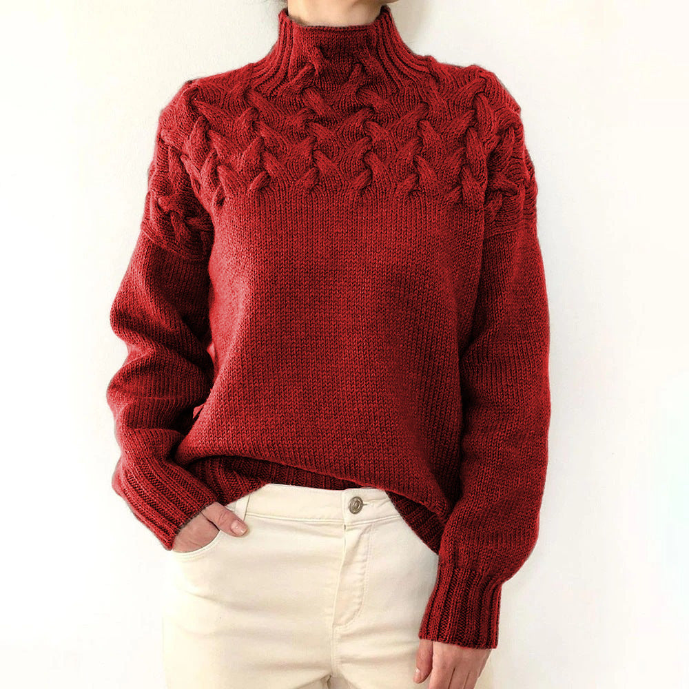 Eleganter Damen Rollkragenpullover, perfekt für den Herbst. Warmer Strickpullover für komfortables Layering.
