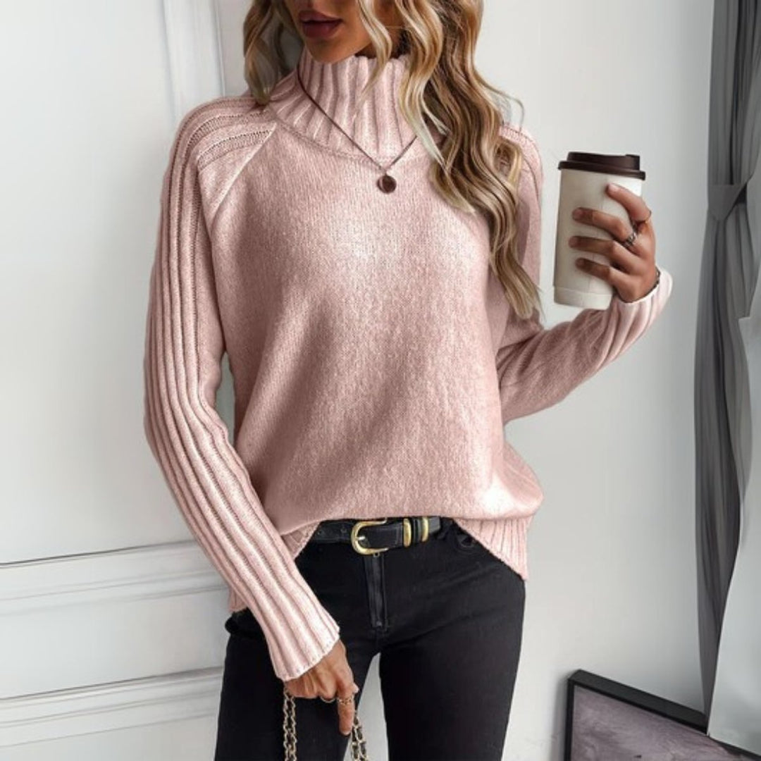 Komfortabler Damen Rollkragen-Strickpullover, warm & gemütlich für kühle Herbst- & Wintertage. Perfektes Langarm-Oberteil.