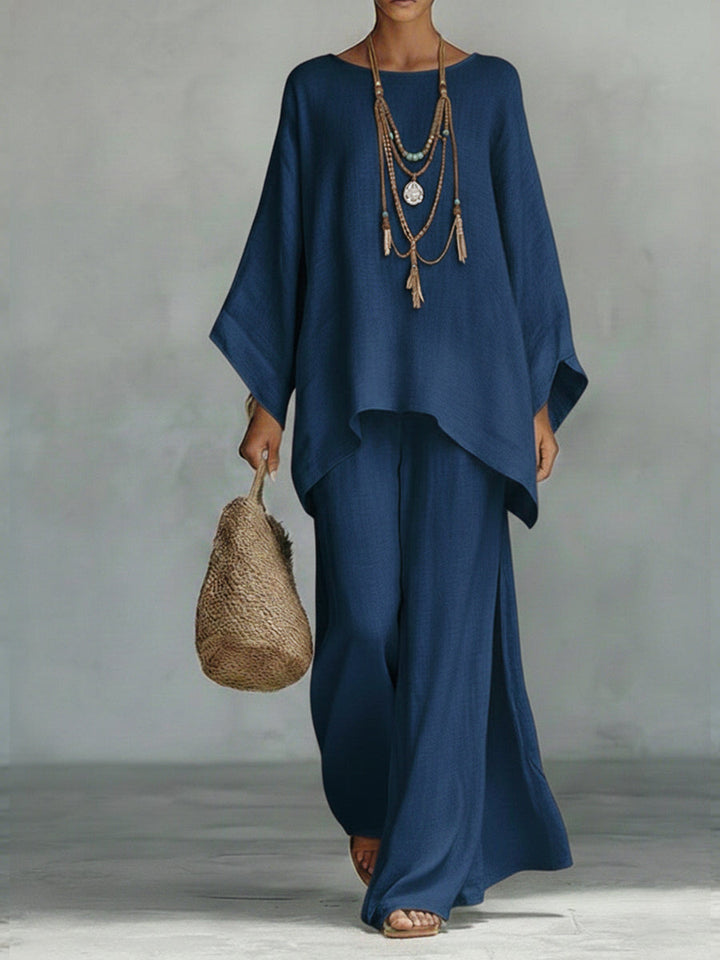 Stilvolles Damen Sommer Set im Oversized Look, mit bequemem Oberteil & weiter Hose für viele Anlässe.