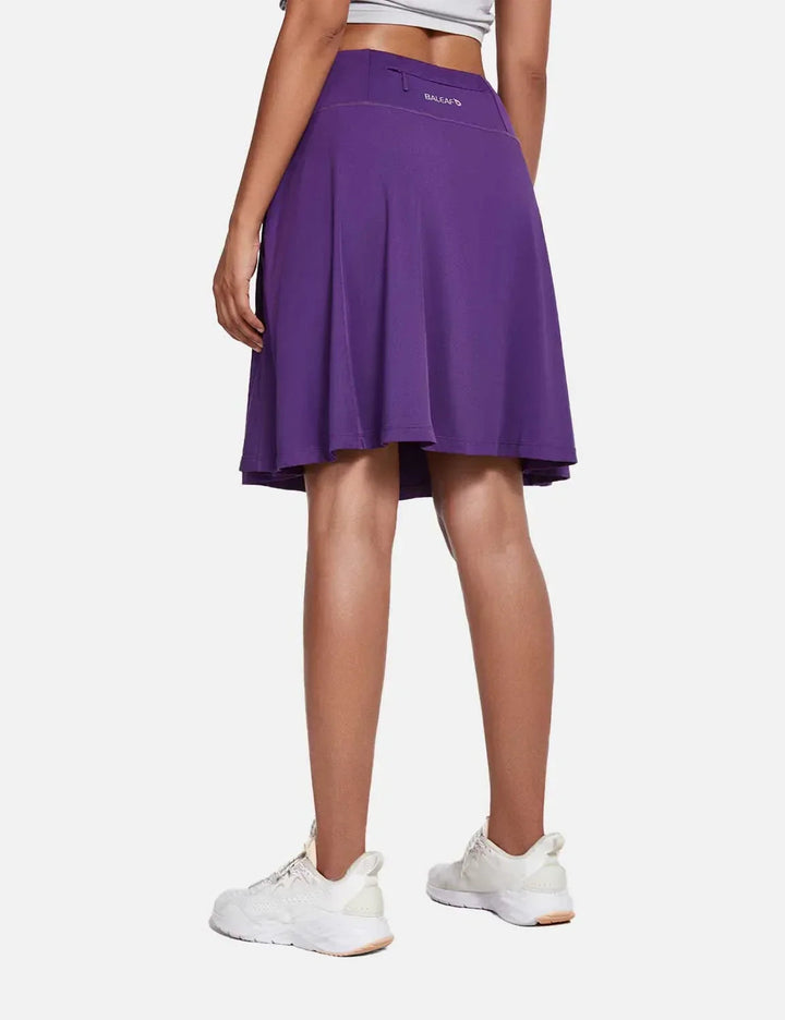 Moderner Damen Skort mit Faltenrock-Design, hohem Bund, UPF50+ & bequemen Taschen.