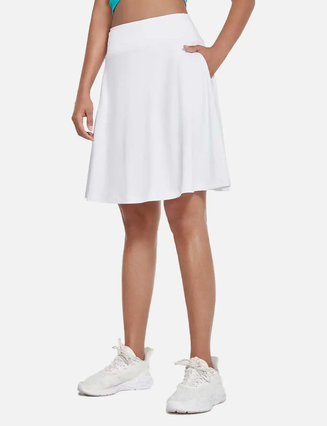 Trendiger Damen Sport-Skort UPF50+, hoher Bund, Falten & praktische Taschen für Handy/Schlüssel.