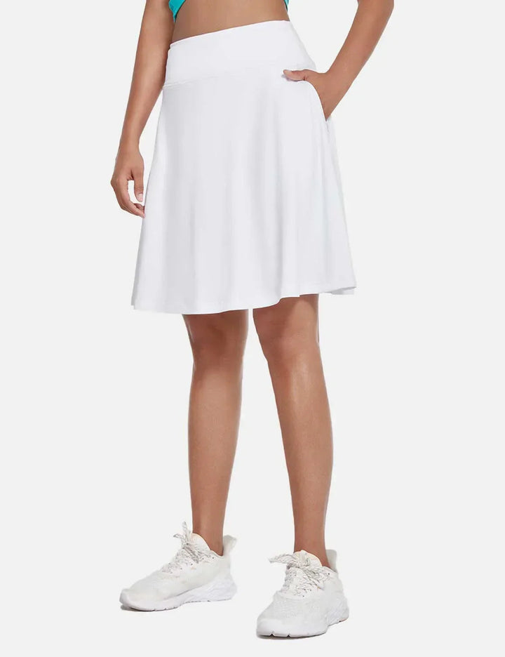 Trendiger Damen Sport-Skort UPF50+, hoher Bund, Falten & praktische Taschen für Handy/Schlüssel.