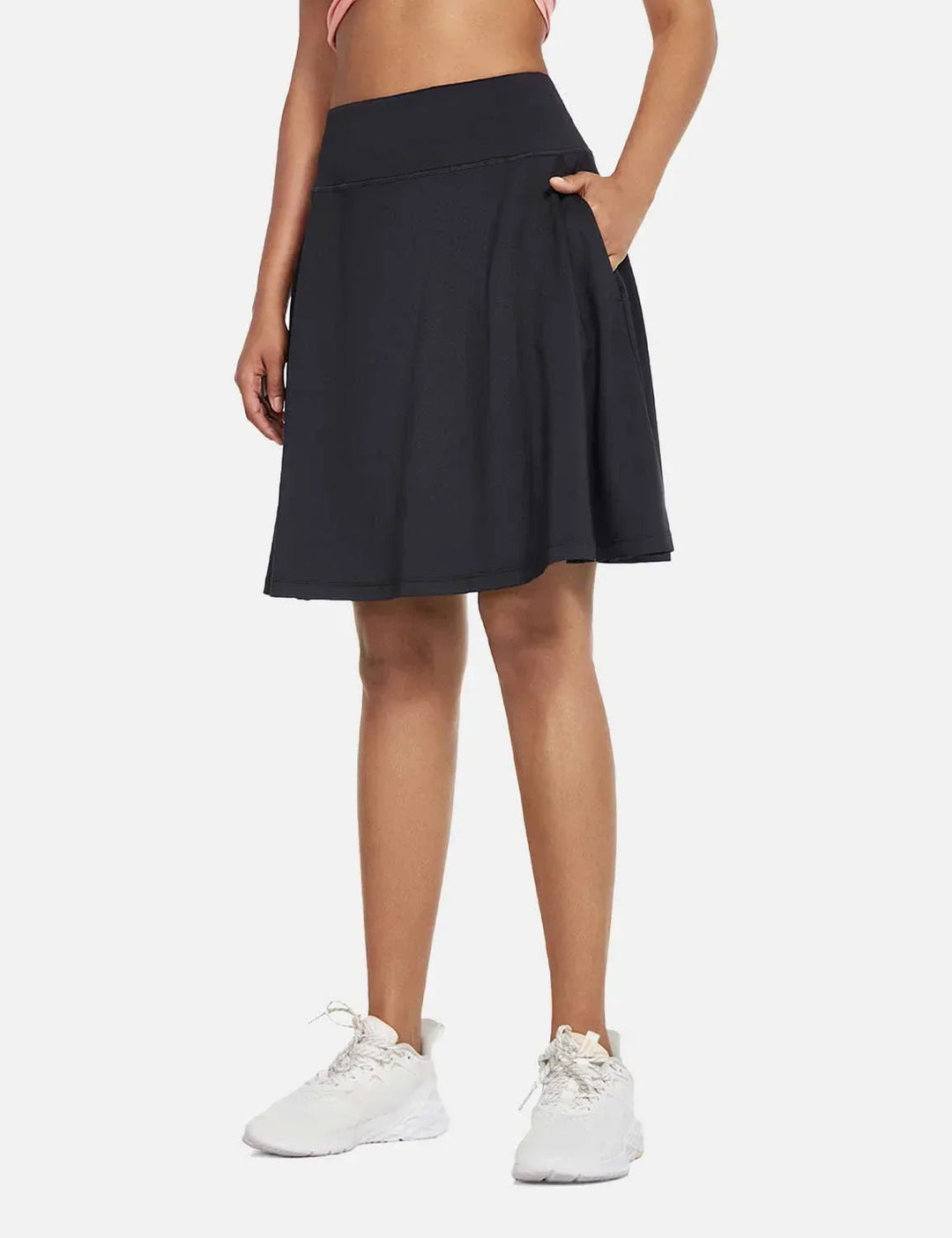 Bequemer Damen Sommerrock-Skort mit hohem Bund, Falten, UPF50+ & nützlichen Taschen.