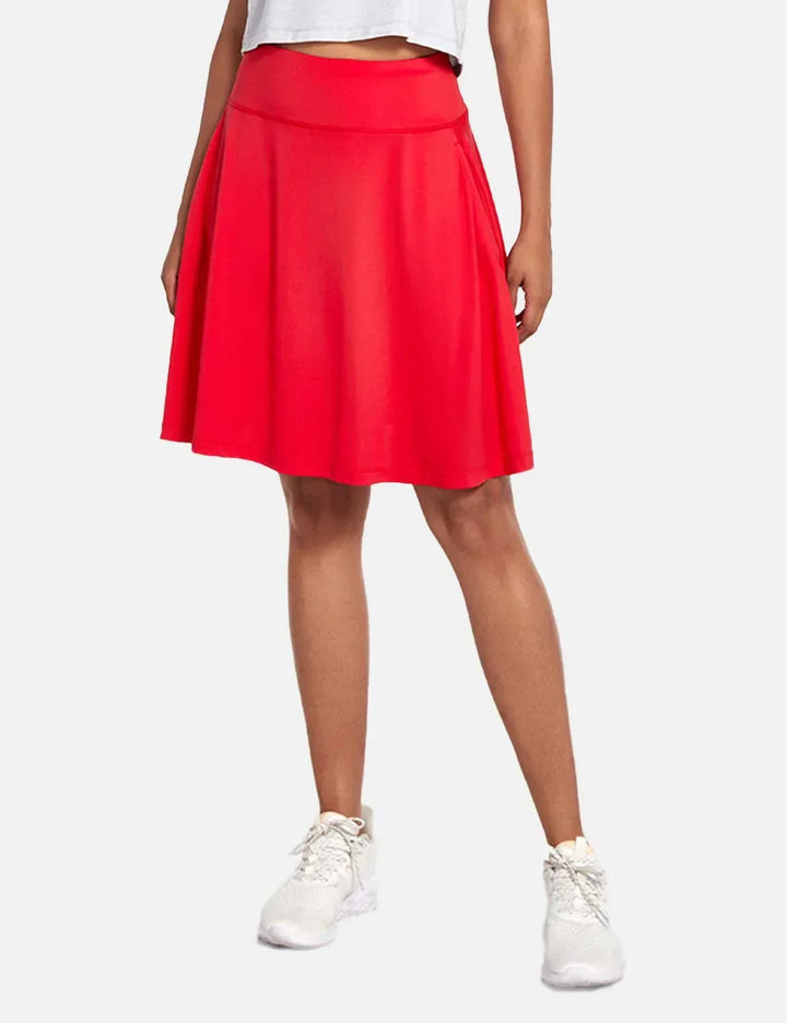 Kurzer Damen Faltenrock Skort, UPF50+, hoher Bund, integrierte Shorts & Taschen für Komfort.