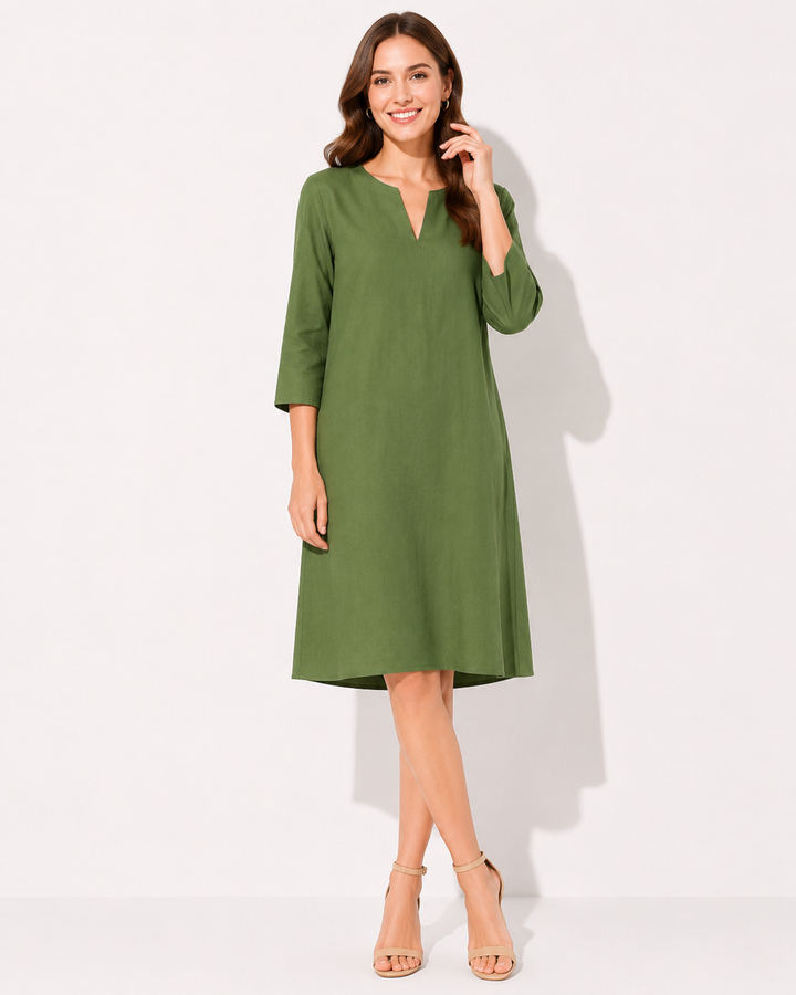 Damen Sommerkleid mit schmeichelnder Bauchabdeckung, figurfreundlich & komfortabel.