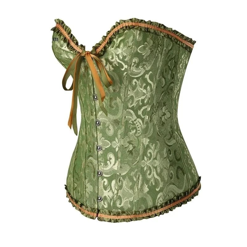Damen-Korsett aus feiner Spitze, schwarz, mit Schnürung für eine dramatische & elegante Silhouette.