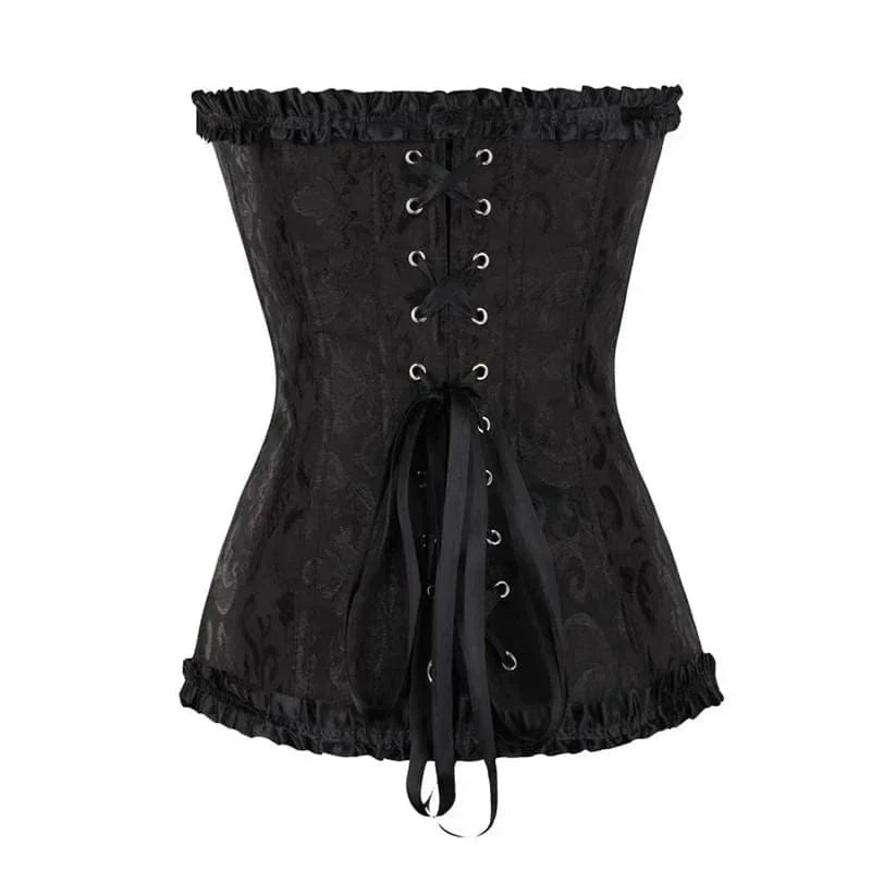 Hochwertiges Damen-Korsett aus Spitze, schwarz, für eine verführerische Silhouette & Partymode.