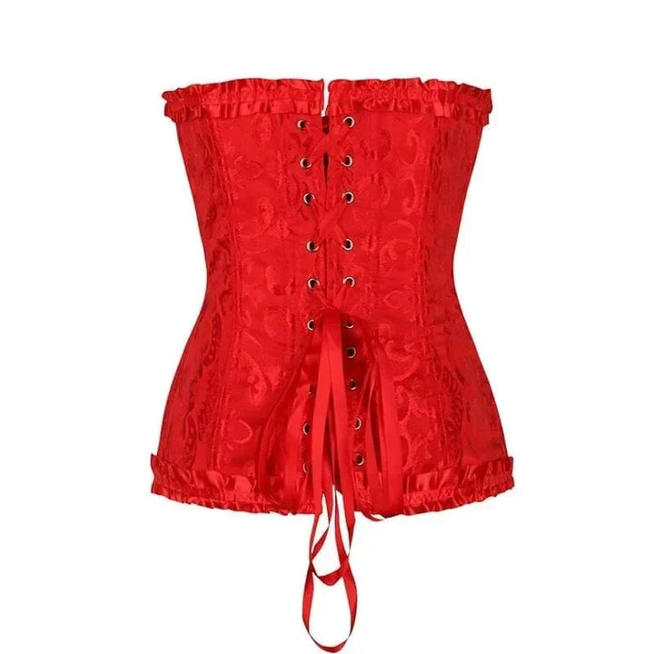 Damen-Korsage aus zarter Spitze, schwarz, formgebend, als elegantes Dessous & für Partymode.