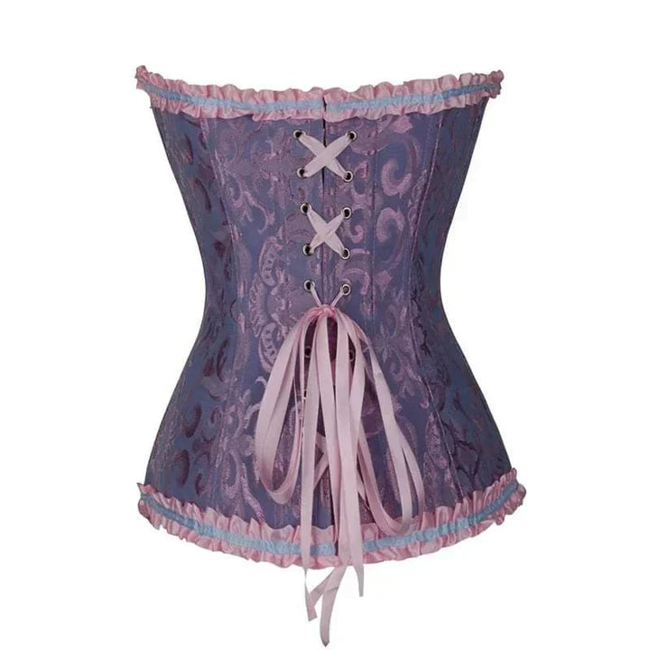 Luxuriöses Spitzen-Korsett für Damen, schwarz, mit Schnürung, ideal für eine schlanke Taille.