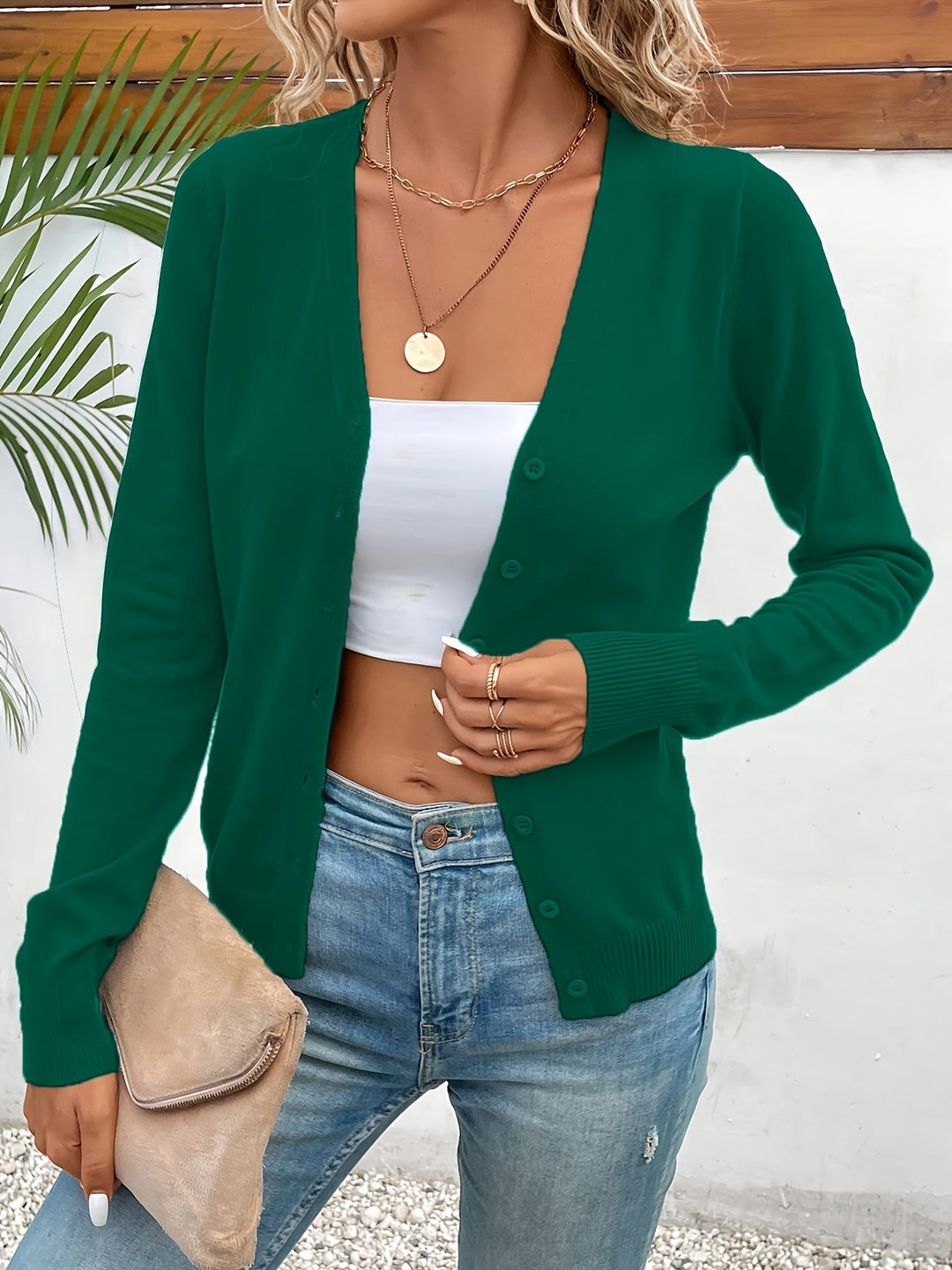 Schicker Damen Cardigan, elegante Strickjacke, ideal für vielseitige Herbst-Outfits und Freizeit.