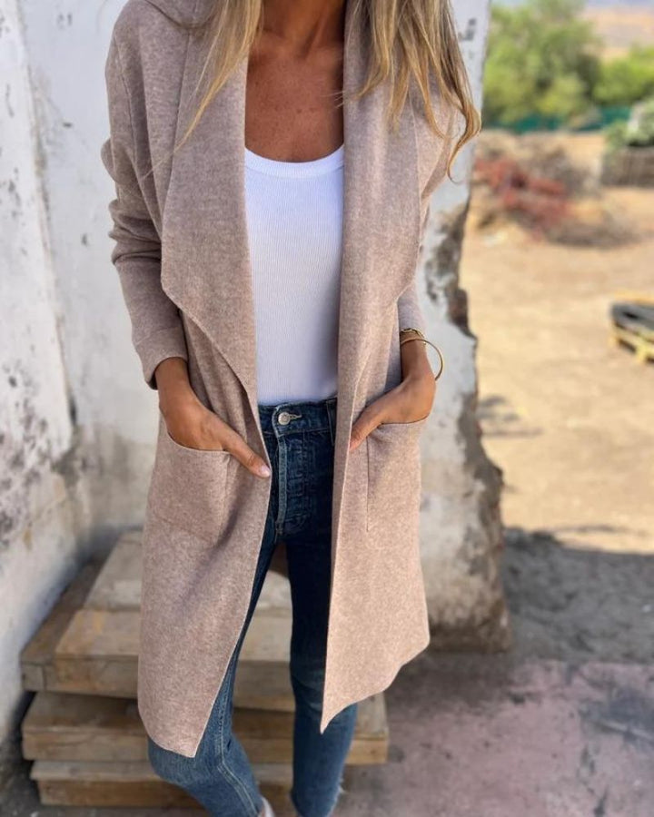 Offene Damen Strickjacke für die Freizeit, langarm Cardigan für gemütlichen Stil.