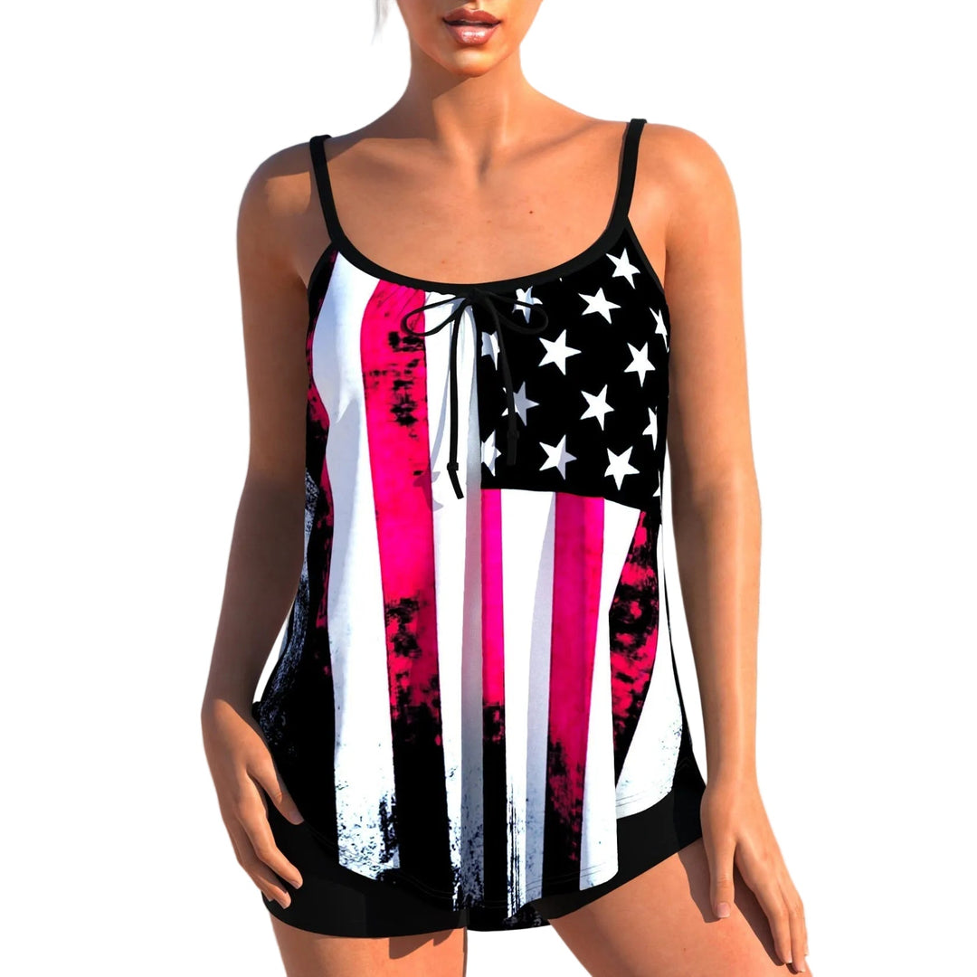 Komfortabler Damen Tankini mit hochgeschnittener Hose. Ideale Beachwear für freizeitliche Sommertage.