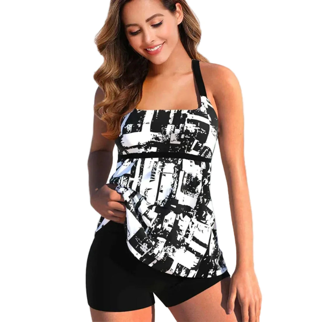 Damen Tankini & Shorts Set für maximalen Komfort. Ideale Badebekleidung für den Sommer, Strand & Pool.
