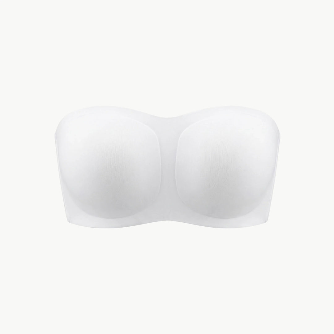Beiger Damen Wäsche BH, trägerlos, bügellos mit Push-up, für natürlichen Tragekomfort.