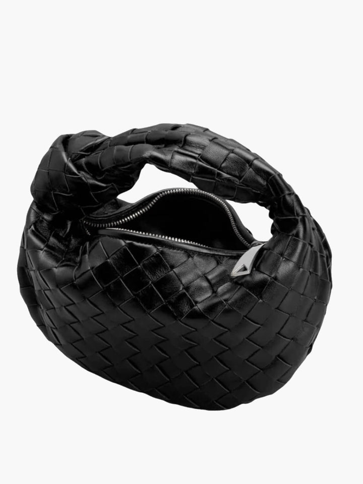 Hochwertige Schultertasche für Damen, geflochtenes Kunstleder. Perfekt als modische Handtasche.