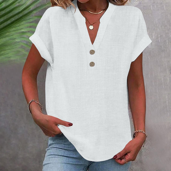 Damen V-Ausschnitt Longshirt: Locker, luftig und bequem für den Sommer. Ideal für Freizeit und entspannte Tage.