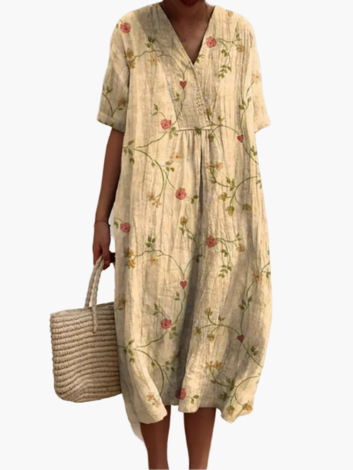 Romantisches Blumen Midikleid für Frauen, im Vintage-Look, luftig & bequem.