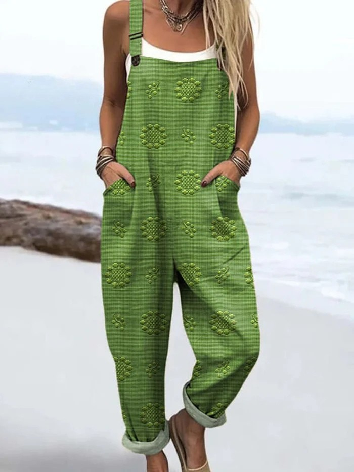 Damen Vintage Overall, lässig und bequem für den Sommer. Perfekter Freizeit-Jumpsuit mit lockerem Schnitt.