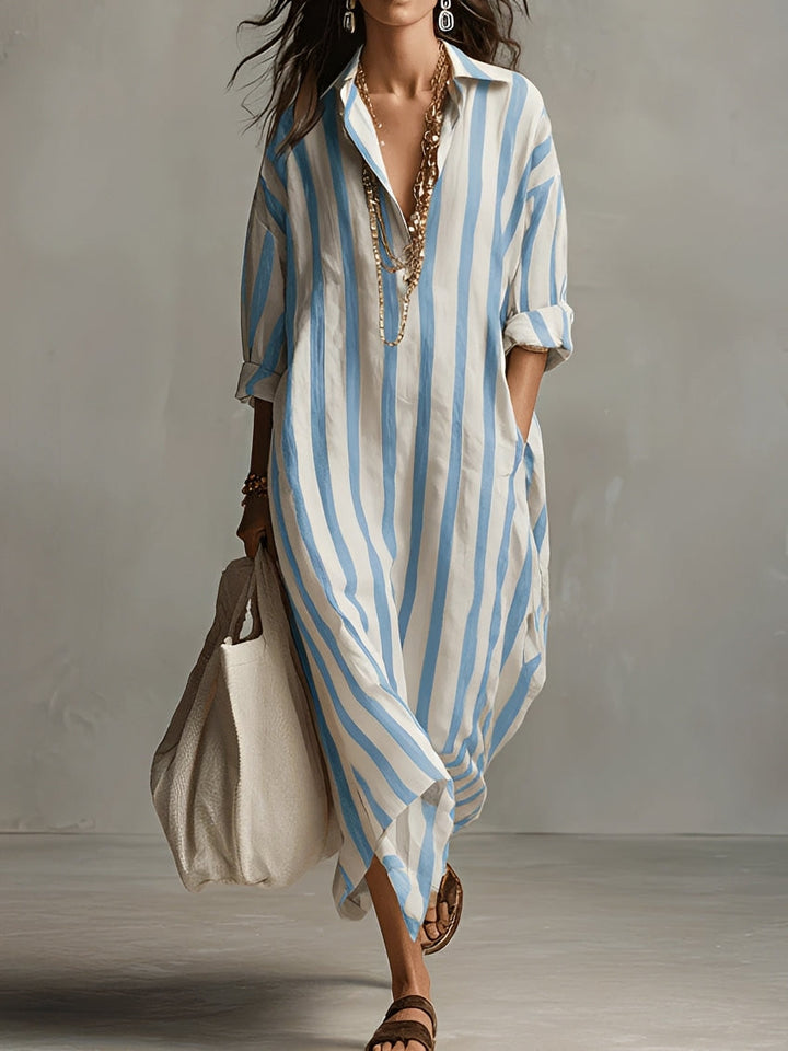 Damen Oversized Hemdblusenkleid Greta, lässig und elegant weit geschnitten. Perfekt für vielseitige Looks.