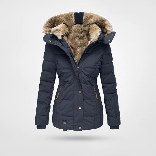 Modische Damen Winterjacke, wasserdicht, warm und mit Kapuze; perfekt für Stil und Funktionalität.