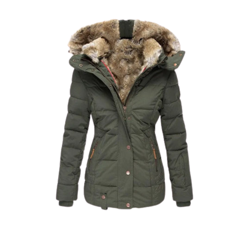 Elegante Frauen Winterjacke, wasserdicht, atmungsaktiv & warm; mit praktischer Kapuze für jeden Tag.