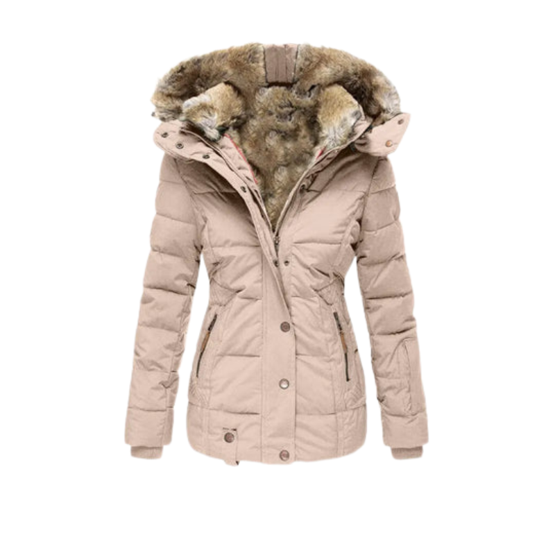 Vielseitige Damen Winterjacke, wasserdicht und warm, mit Kapuze; geeignet für Sport, Freizeit & Outdoor.