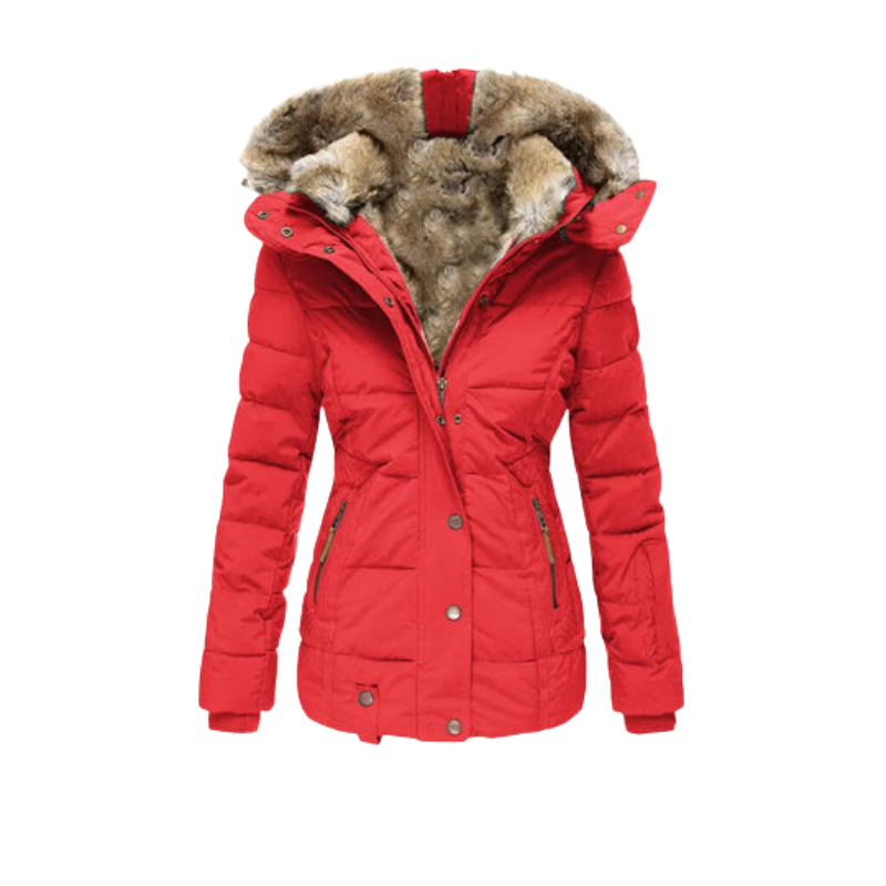 Warme Damen Outdoor-Winterjacke, wasserdicht mit Kapuze; ideal für Wandern und kalte Wintertage.