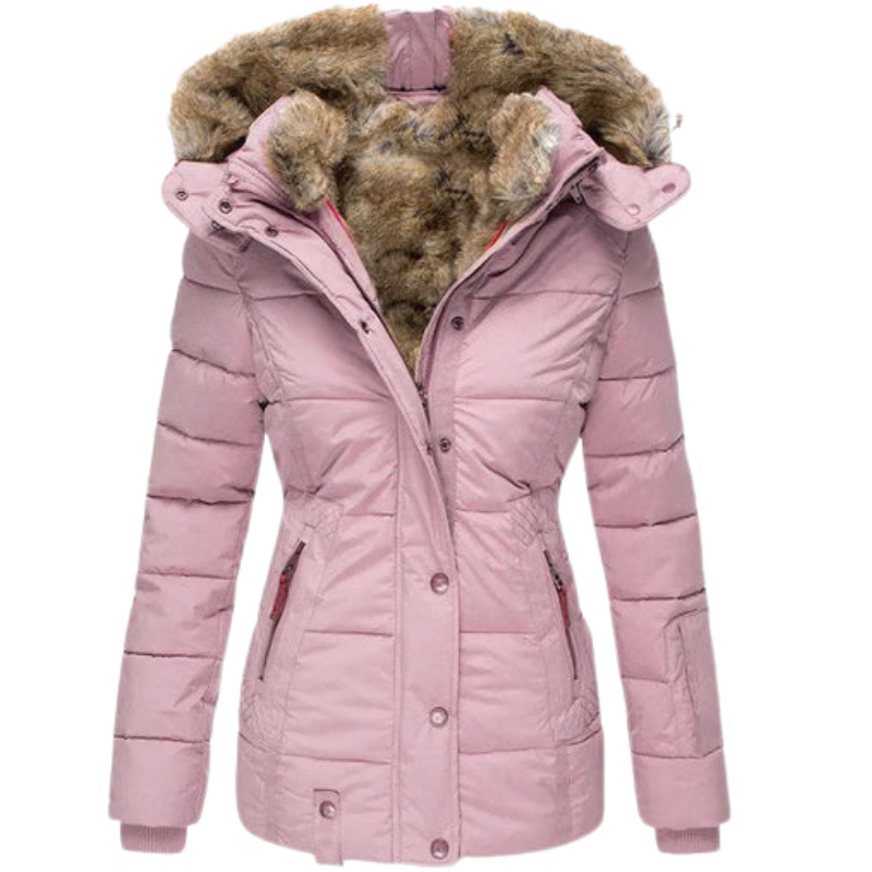 Warme Damen Winterjacke mit Kapuze, wasserdicht für Kälteschutz im Alltag und Outdoor-Bereich.