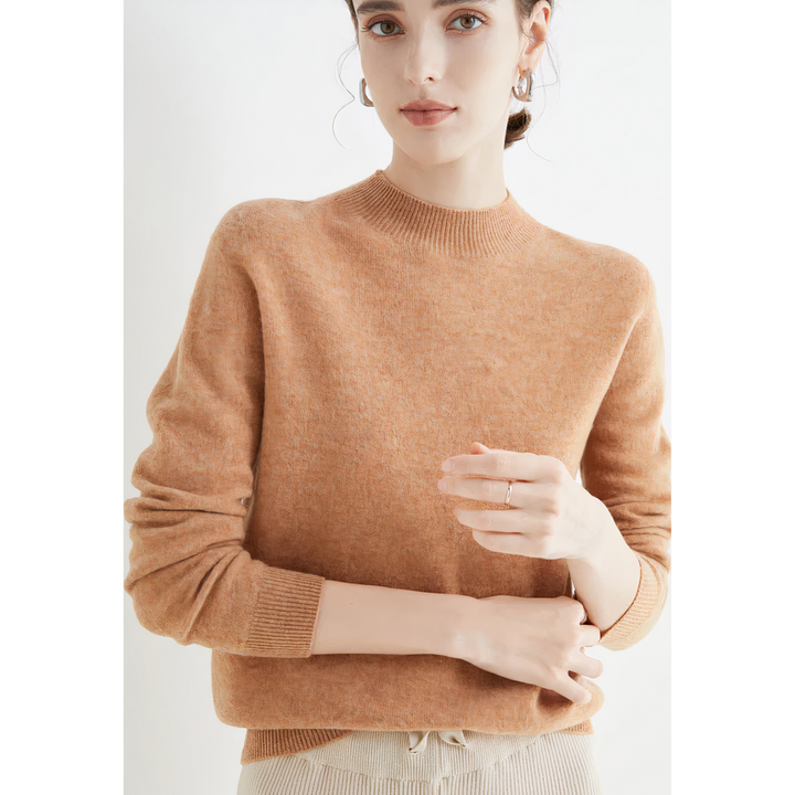 Vielseitiger Damen Strickpullover mit Halbkragen. Elegant, komfortabel und alltagstauglich.