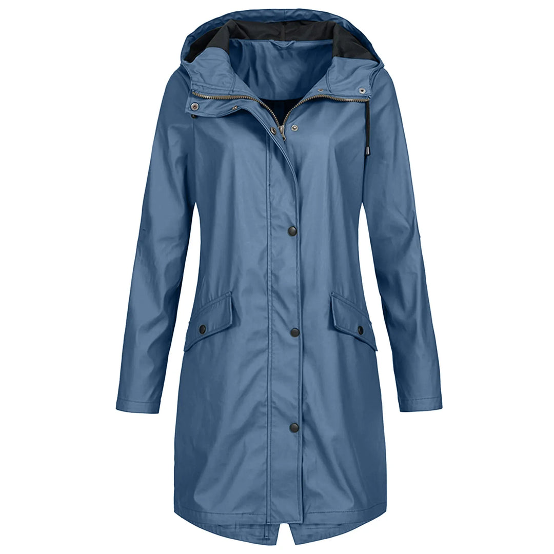 Vielseitige Damen Outdoorjacke, Plus Size, mit Kapuze und wasserdichtem Material für Frühling, Herbst und Winter.