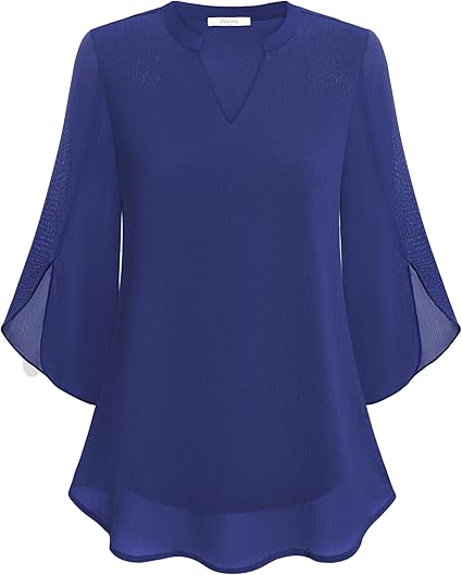 Formelle Damenbluse mit 3/4-Ärmeln, elegant & bequem. Ideal für Business-Outfits, Büro und stilvolle Anlässe.