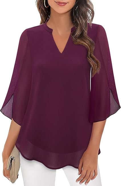 Elegante Freizeit-Damenbluse, 3/4-Ärmel. Komfortabel und vielseitig für den täglichen Gebrauch. Klassisches Oberteil.