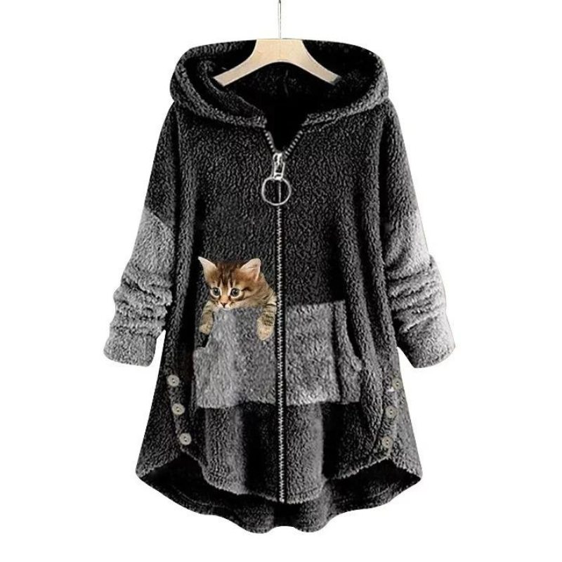 Kuscheliger Damen Teddy Hoodie, extrem weich & flauschig. Warmer Langarm-Hoodie für bequemen Casual-Look im Winter.