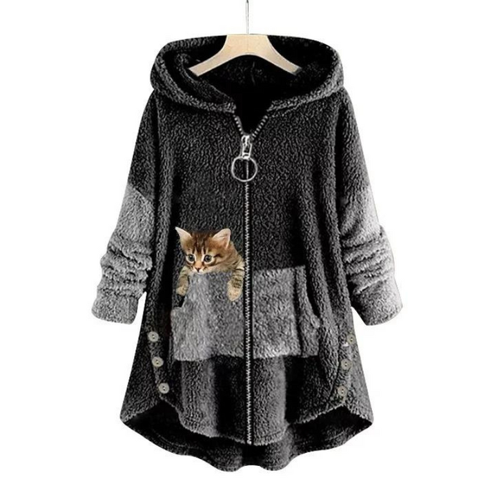 Kuscheliger Damen Teddy Hoodie, extrem weich & flauschig. Warmer Langarm-Hoodie für bequemen Casual-Look im Winter.