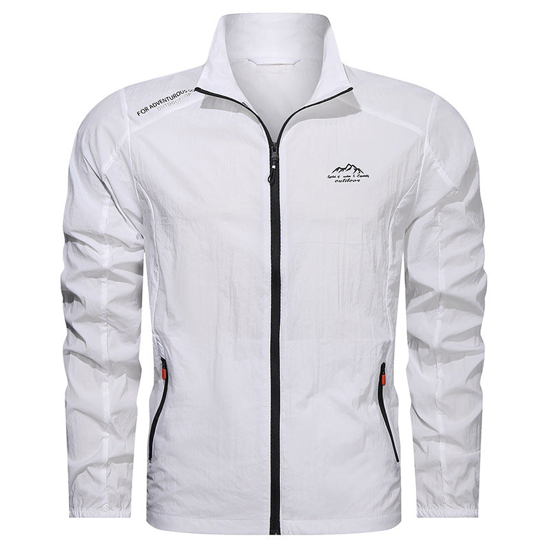 Funktionale Herren Sportjacke mit UV-Schutz & Stehkragen. Windbreaker, leicht & schnelltrocknend für Outdoor-Aktivitäten.