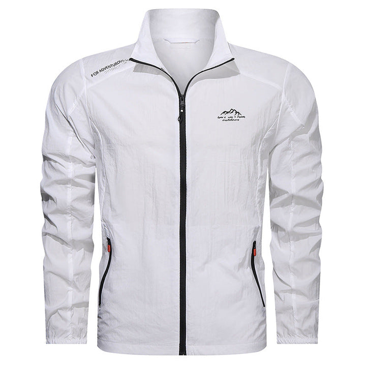 Funktionale Herren Sportjacke mit UV-Schutz & Stehkragen. Windbreaker, leicht & schnelltrocknend für Outdoor-Aktivitäten.