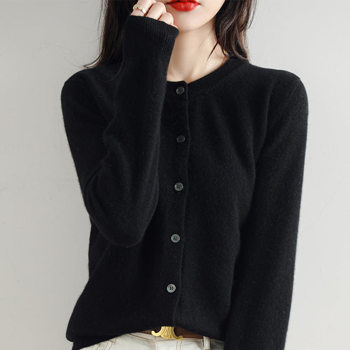 Locker geschnittener Langarm Cardigan für Damen, vielseitig kombinierbar, mit stilvoller Knopfleiste.