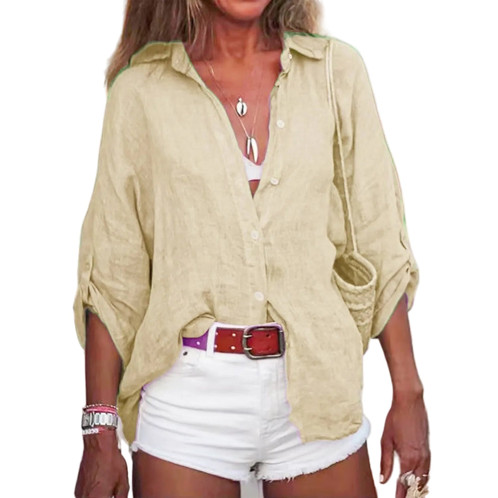 Bequeme Freizeitbluse für Damen, eine leichte und modische Sommerbluse mit lockerer Passform.