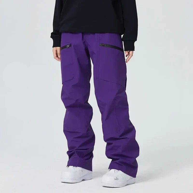Unisex Cargo Skihose, wasserdicht & winddicht. Warme Wintersport-Hose für Herren, Ski & Snowboard.