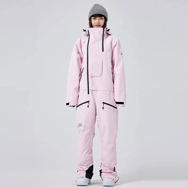 Warm & wasserdichter Damen Schneeanzug Einteiler für Wintersport. Perfekt für Skifahren, Snowboarden im Schnee.