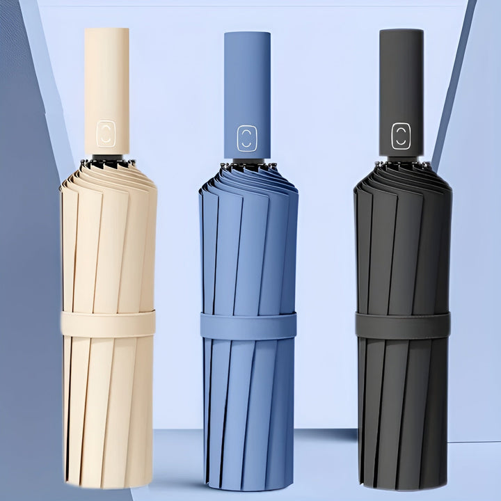 Ergonomischer Griff des Unisex Automatik-Regenschirms. Einfache Einhandbedienung für optimalen Komfort.