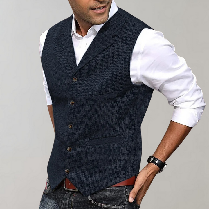 Stilvolle Herren Übergangsweste, vielseitig für Business Casual & Freizeitmode, schafft einen smarten Ganzjahres-Look.