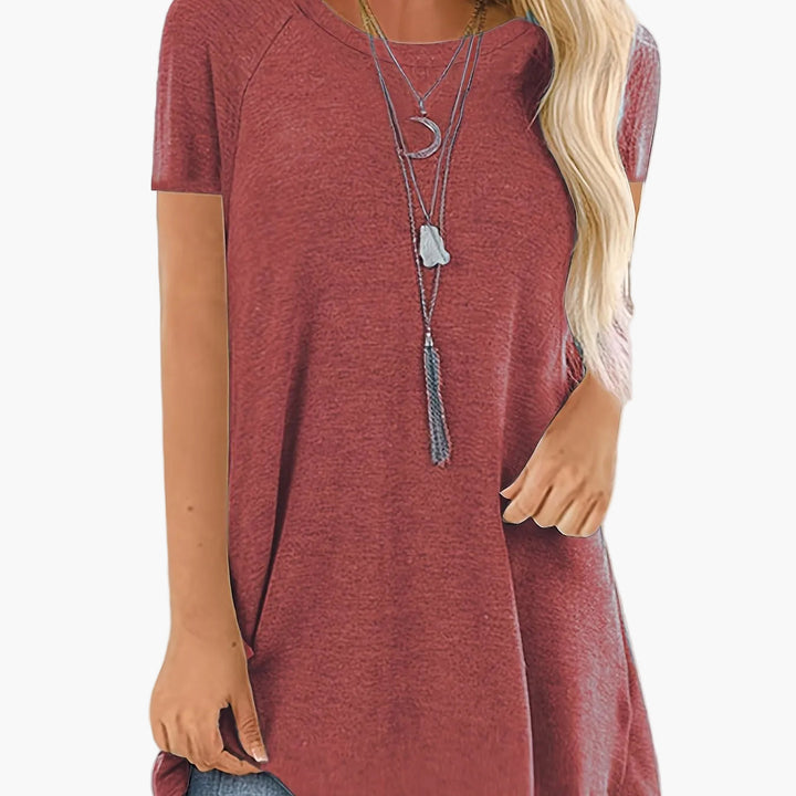 Bequemes Damen Tunika T-Shirt, Kurzarm, ideal für Freizeit & Reisen.