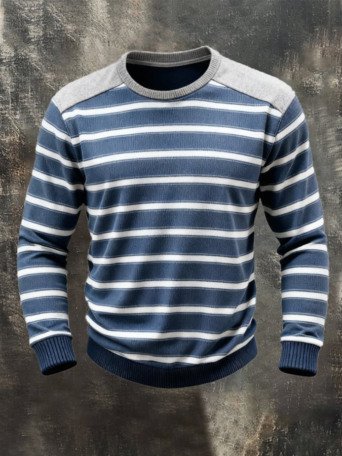 Komfortables Herren T-Shirt, gestreift, mit Kurzarm. Stilvolle Freizeitmode für Frühling & Sommer.