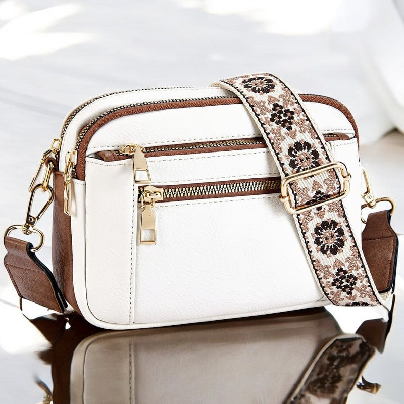 Elegante Damen-Lederschultertasche in Schwarz. Praktische Handtasche für den Alltag, hochwertiges Modeaccessoire.